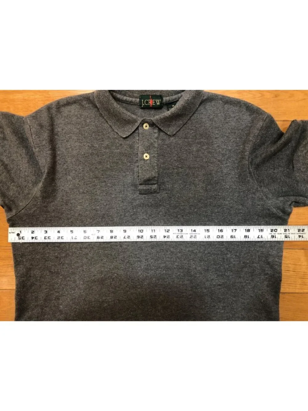 J Crew Oarsman Cotton Short Sleeve Gray Polo Collegiate Preppy Coastal Size M